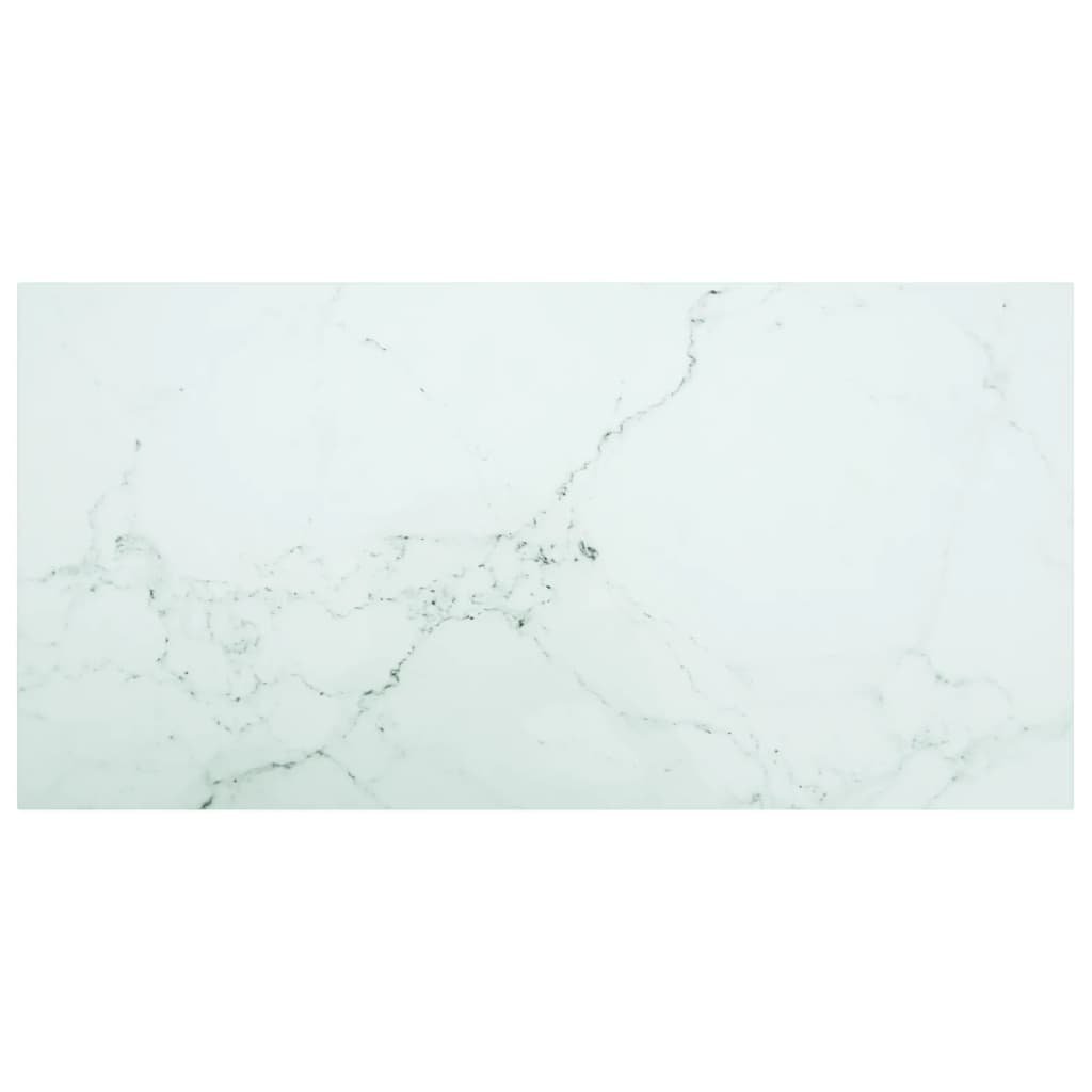 vidaXL Lumarko Blat stołu, biały, 100x50 cm, 6 mm, szkło ze wzorem marmuru 322258