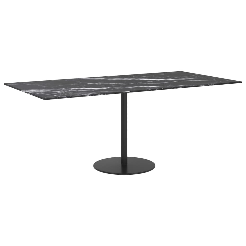 vidaXL Lumarko Blat stołu, czarny, 100x50 cm, 6 mm, szkło ze wzorem marmuru 322274