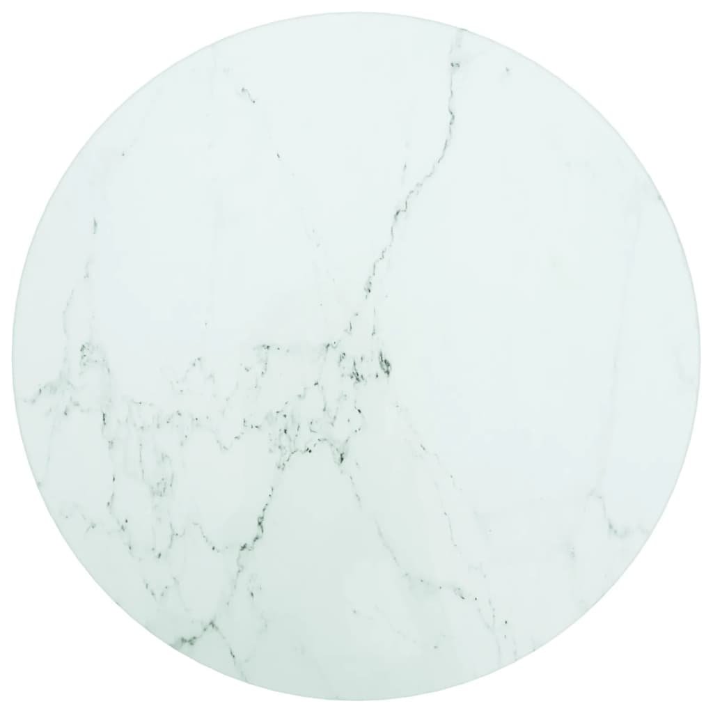 vidaXL Lumarko Blat do stołu, biały, 30x0,8 cm, szkło ze wzorem marmuru 322245