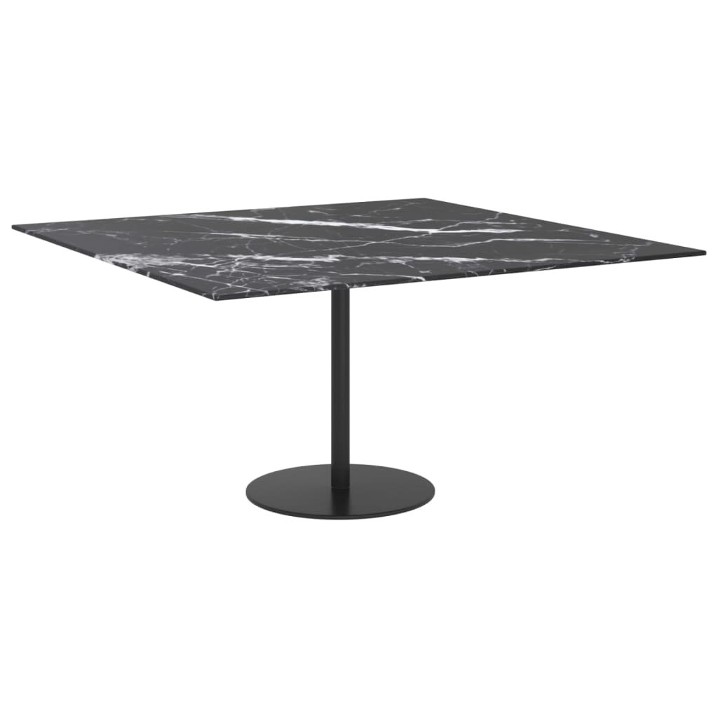 vidaXL Lumarko Blat stołu, czarny, 80x80 cm, 6 mm, szkło ze wzorem marmuru 322273