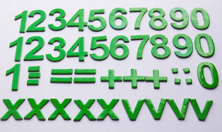 Cyferki magnetyczne - KOLOR ZIELONY- 41 elementów