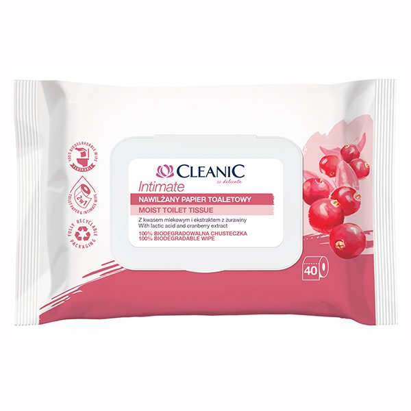 Cleanic Intimate nawilżany papier toaletowy 40 szt