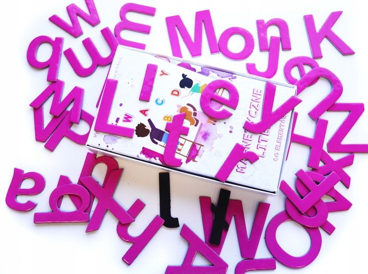 Magnesy na lodówkę magnes puzzle literki 80 el.