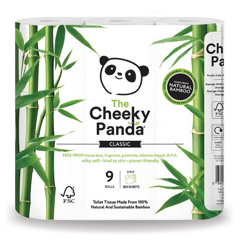 THE CHEEKY PANDA THE CHEEKY PANDA 100% Bambusowy Papier toaletowy trzywarstwowy - 9 rolek
