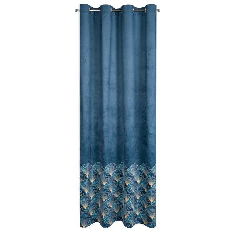 Euro Firany Zasłona 140 x 250 Design91 Welwet Gina Granatowy 1217094