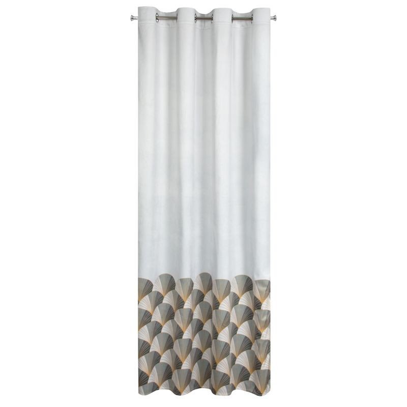Euro Firany Zasłona 140 x 250 Design91 Welwet Gina Srebrny 1217095