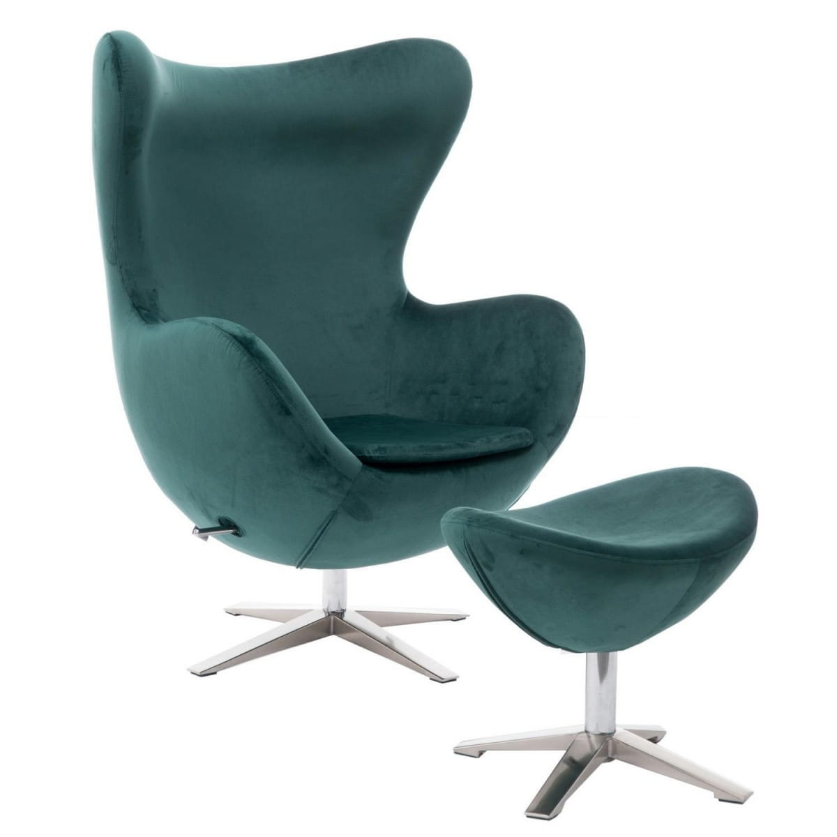D2.Design Fotel Jajo Velvet zielony ciemny z podnó żkiem 174705