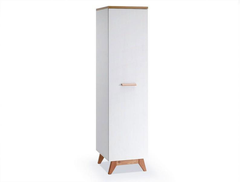 Skandynawska Szafa Jednodrzwiowa Bjorg Bg2 Biała-Dąb Dobra Jakość