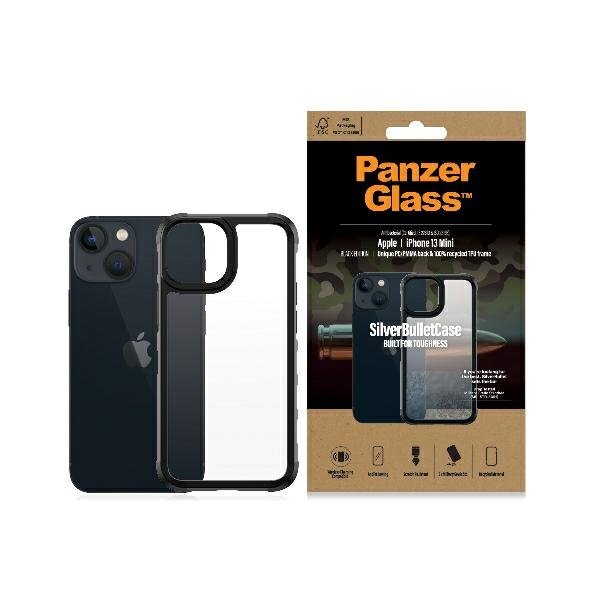 PanzerGlass Obudowa dla telefonów komórkowych SilverBulletCase na Apple iPhone 13 mini 0318) Czarny/przezroczysty