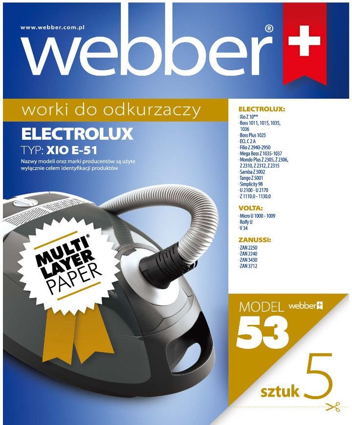 Webber Worek do odkurzacza WEBBER 53 (5 sztuk)