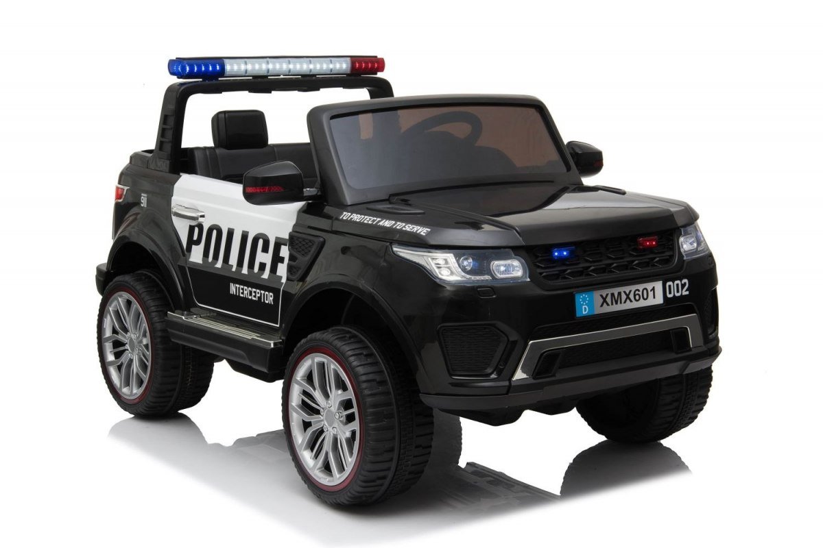Super-Toys JEEP POLICJA 4X4 2x12V Z AMORTYZATORAMI PILOT FUNKCJA BUJANIA REDUKTOR XMX-601 XMX-601-POLICJA