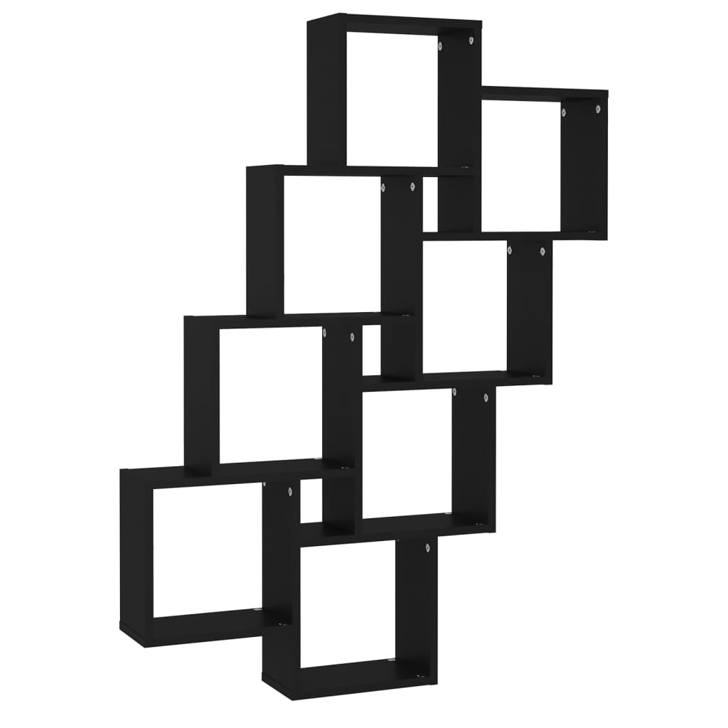 VidaXL Lumarko Półka ścienna w formie kostek, czarna, 90x15x119 cm, płyta 807179 VidaXL