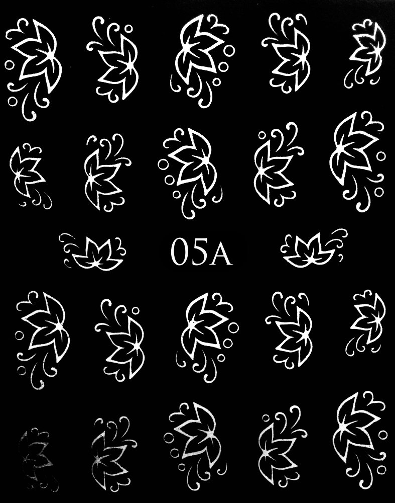 Metaliczne naklejki wodne na paznokcie - nr 05A
