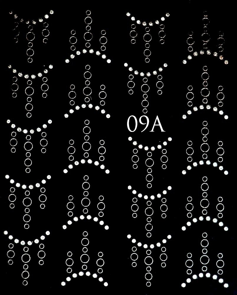 Metaliczne naklejki wodne na paznokcie - nr 09A