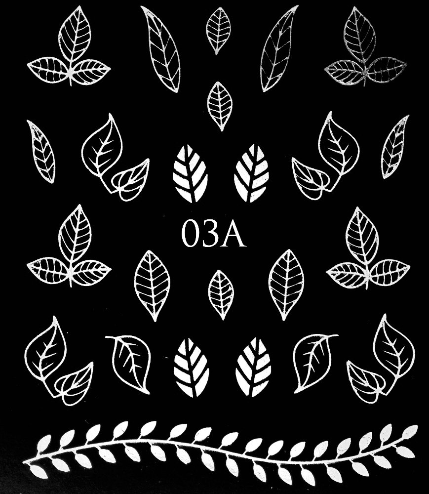 Metaliczne naklejki wodne na paznokcie - nr 03A