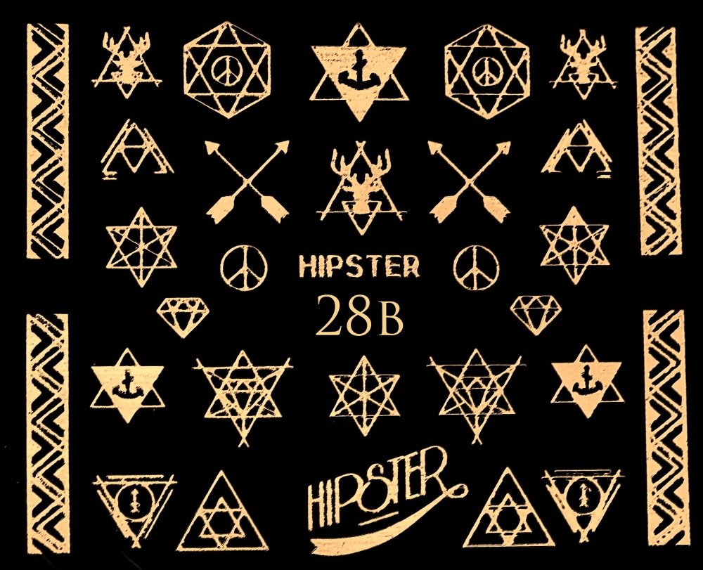 Metaliczne naklejki wodne na paznokcie - nr 28B