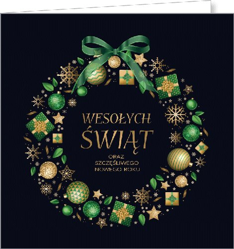 Kartka świąteczna składana z życzeniami S-T 62