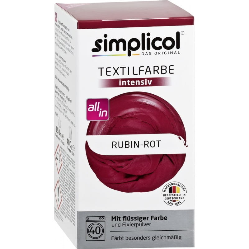 BioLife Simplicol Barwnik Farba Do Tkanin Rubin Czerwony
