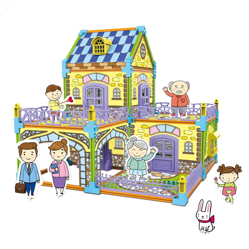 Habarri Habarri Dwustronny domek do składania i kolorowania Luksusowa willa 1028