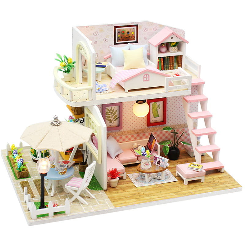 Habarri Habarri Miniaturowy domek Różowy loft M033