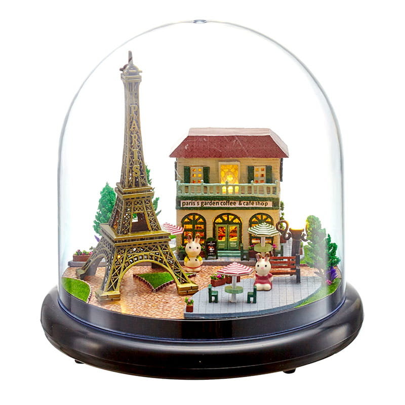 Habarri Miniaturowy domek Kawa pod wieżą Eiffla 2018