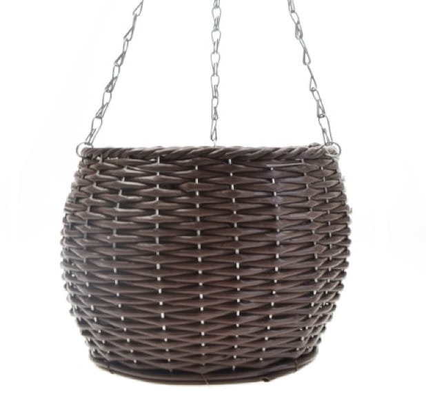 Kosz wiszący na kwiaty, wisząca donica, technoratan 63-1159 PE