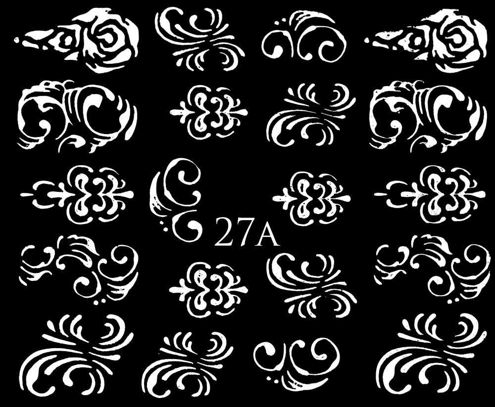 Metaliczne naklejki wodne na paznokcie - nr 27A