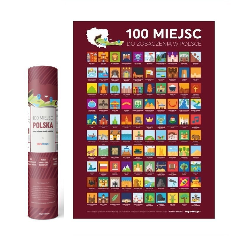 Mapa Zdrapka Plakat Bucket List 100 Miejsc Polska