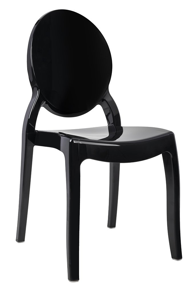 King Home Krzesło ELIZABETH czarne poliwęglan PC502.BLACK