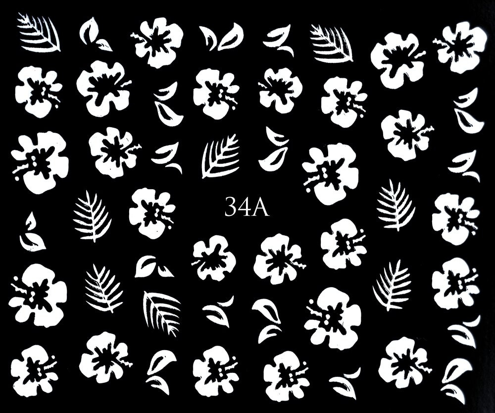 Metaliczne naklejki wodne na paznokcie - nr 34A