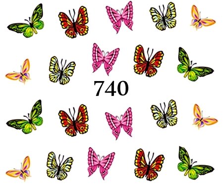 Naklejki wodne na paznokcie MOTYLEK, MOTYL - 740