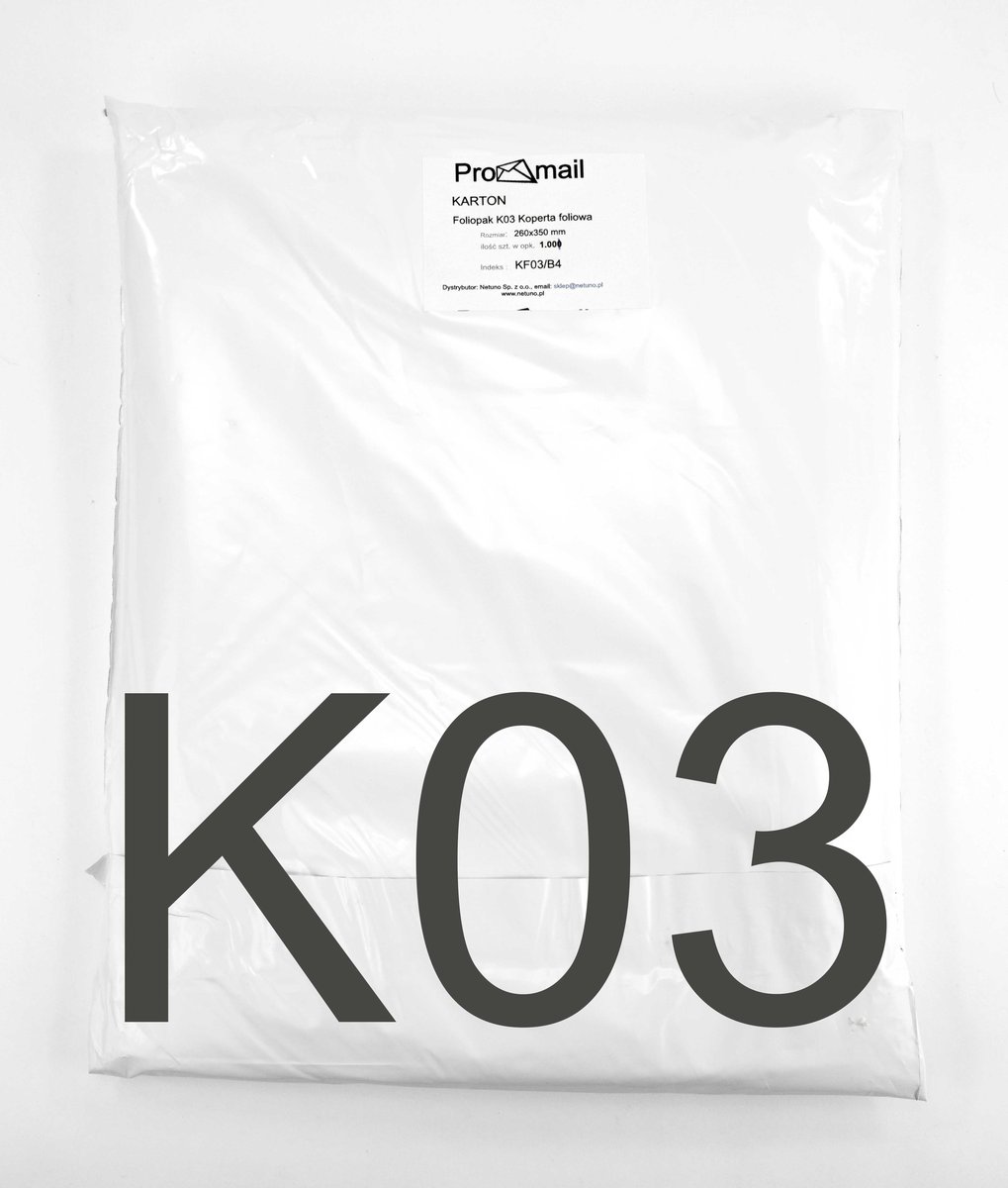 Foliopaki K03 Koperty foliowe B4 260x350mm 1000szt