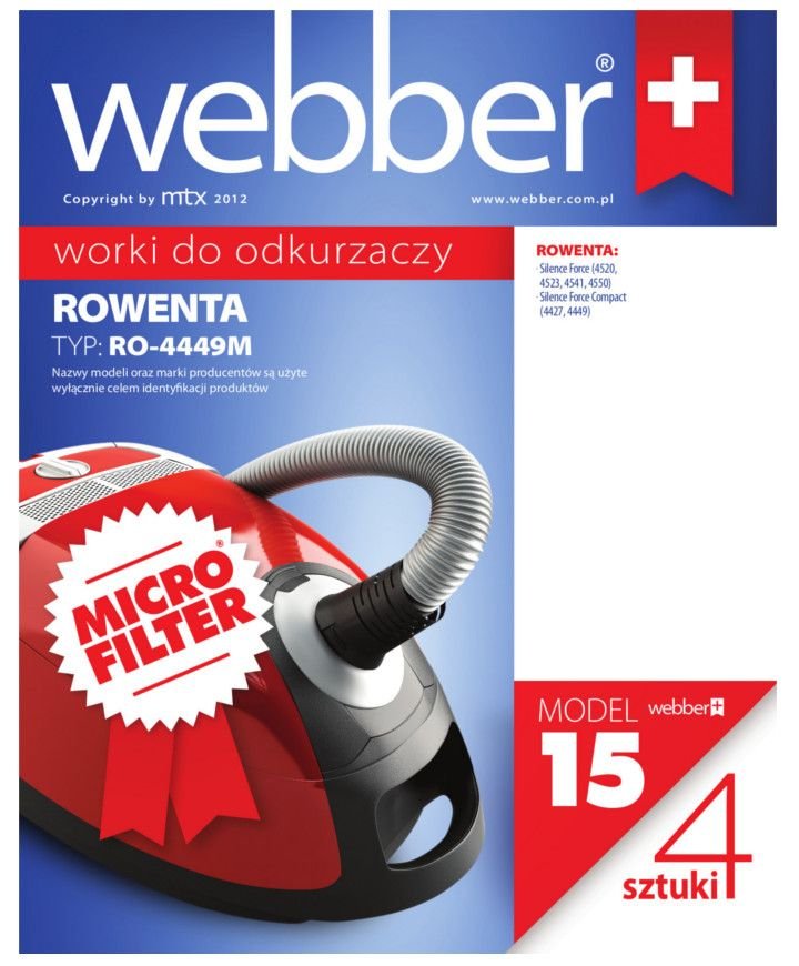 Webber Worek do odkurzacza WEBBER 15 (4 sztuki)