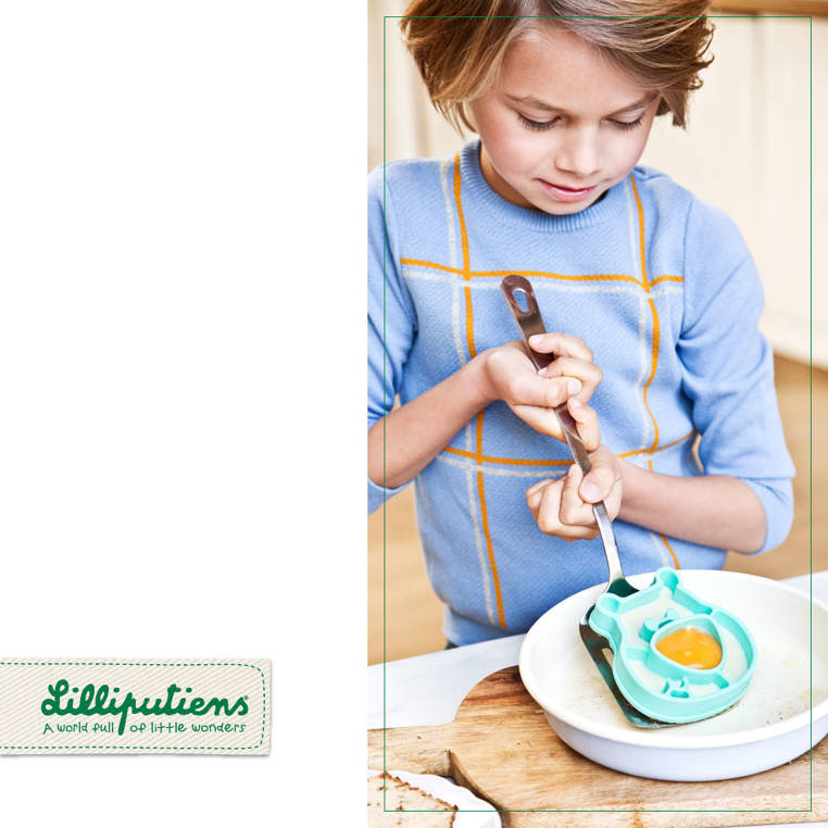 Lilliputiens LILLIPUTIENS Silikonowa forma do smażenia jajek Mały kucharz, Niedźwiadek Cesar, 4+ solution-bc-7816-0