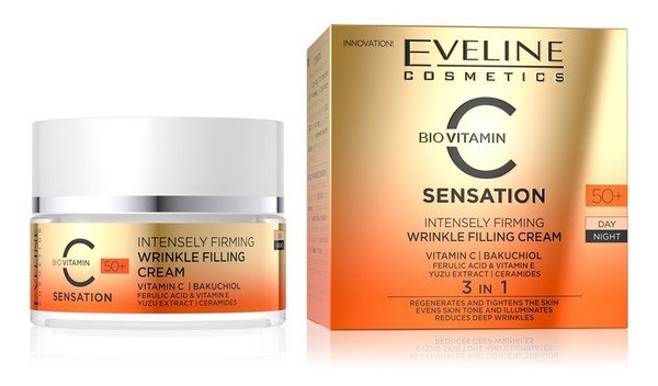 Eveline cosmetics C Sensation Intensywnie Ujędrniający Krem Wypełniający Zmarszczki 50+ 50ml EVEL-6006