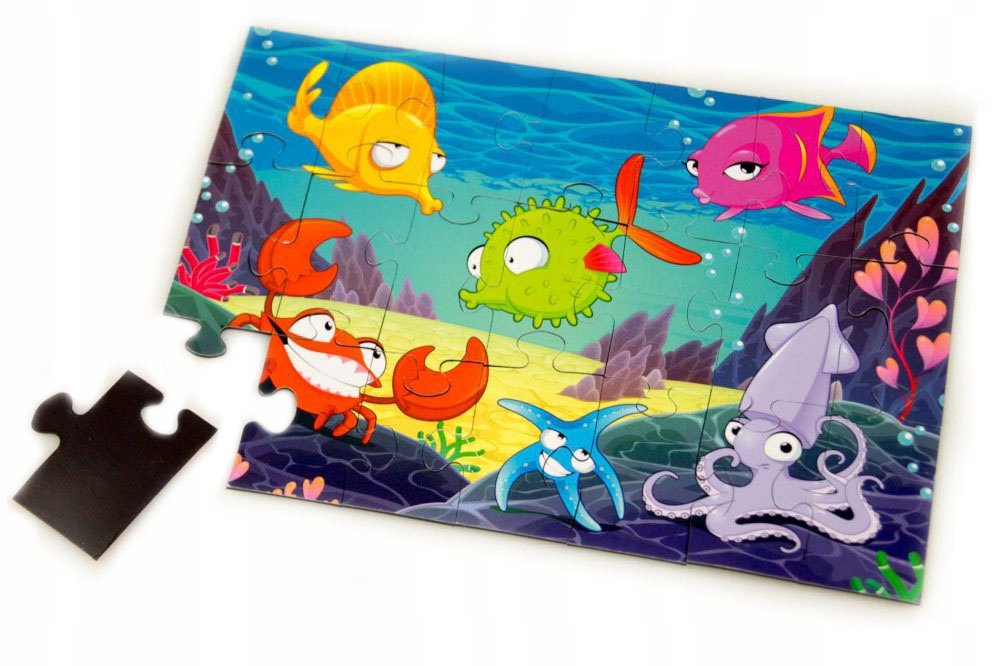Puzzle magnetyczne - PODWODNY ŚWIAT- 21 elementów