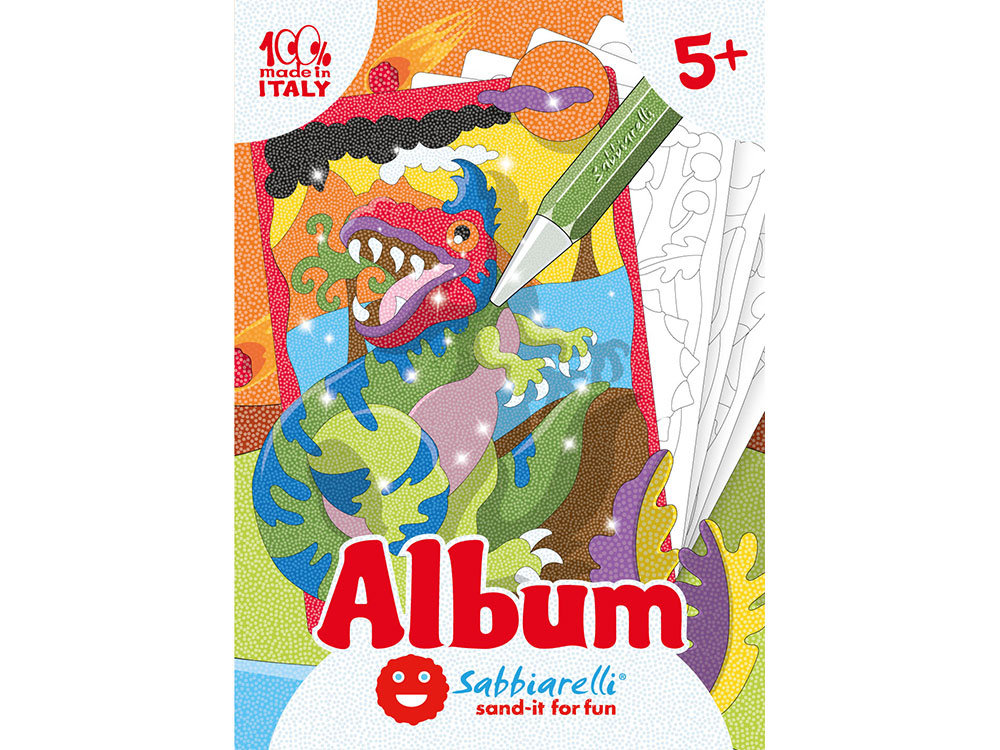 Sabbiarelli Album do kolorowania piaskiem Dinozaury 5l+ SABBIARELLI 1404-0