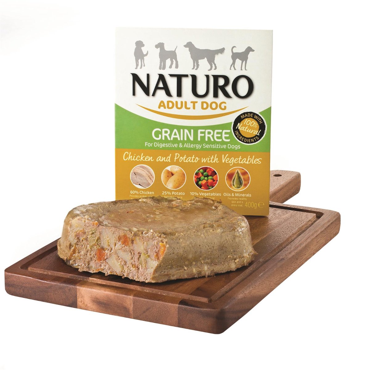 Naturo Grain Free Kurczak, ziemniaki i warzywa 400g