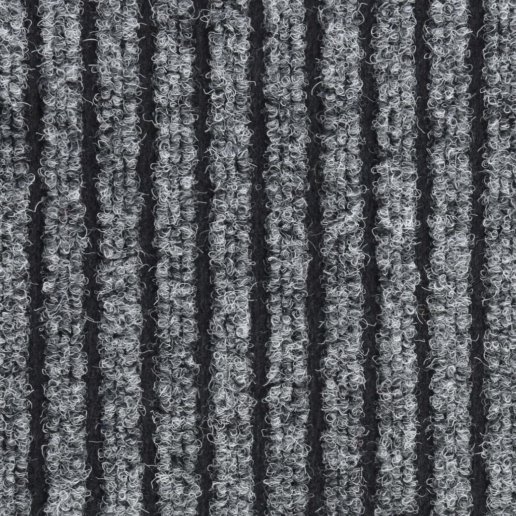 vidaXL Wycieraczka, prążkowana, szara, 80 x 120 cm