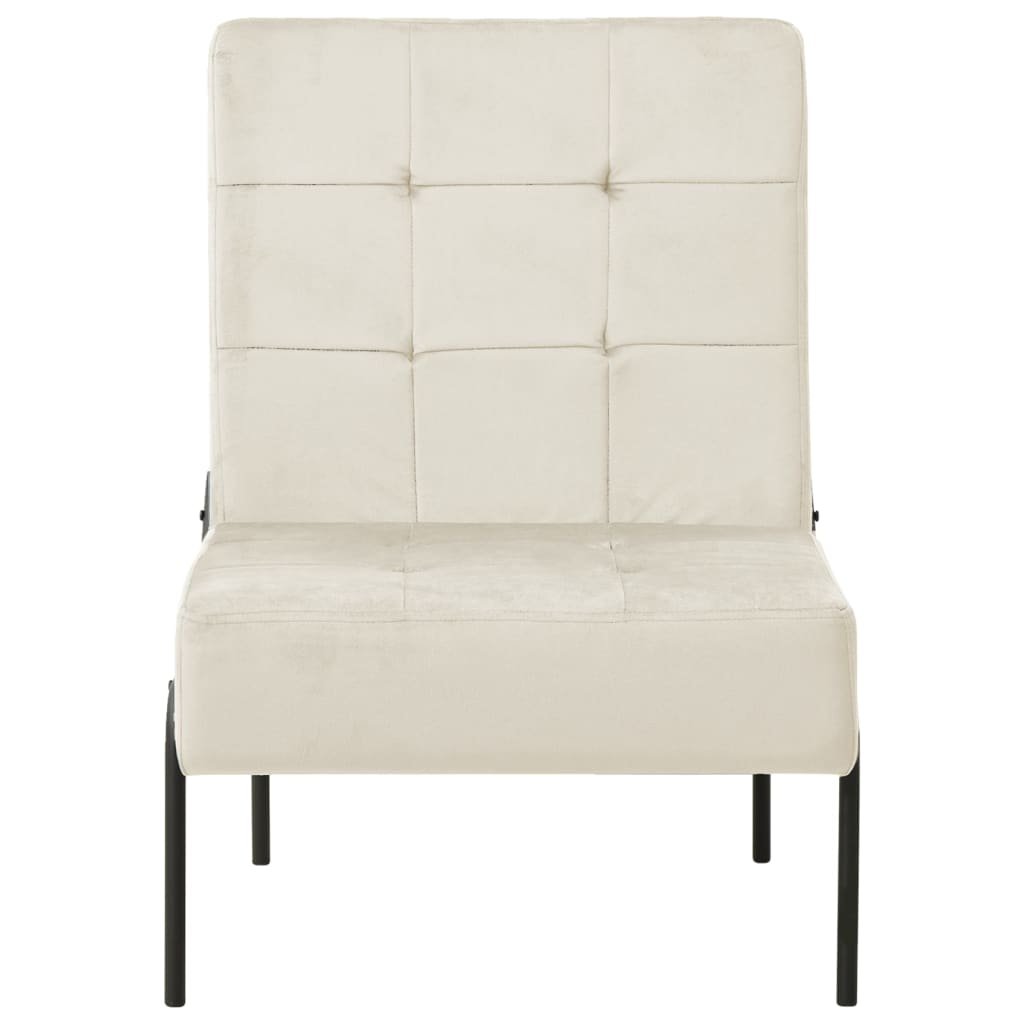 vidaXL Fotel, 65x79x87 cm, kremowy, obity aksamitem
