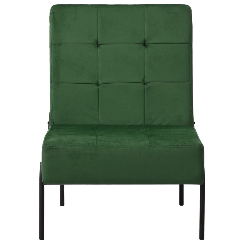 vidaXL Fotel, 65x79x87 cm, ciemnozielony, obity aksamitem