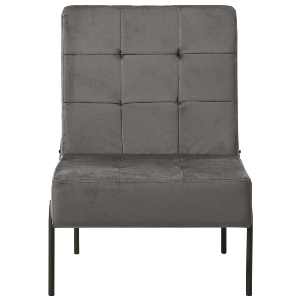 vidaXL Fotel, 65x79x87 cm, ciemnoszary, obity aksamitem