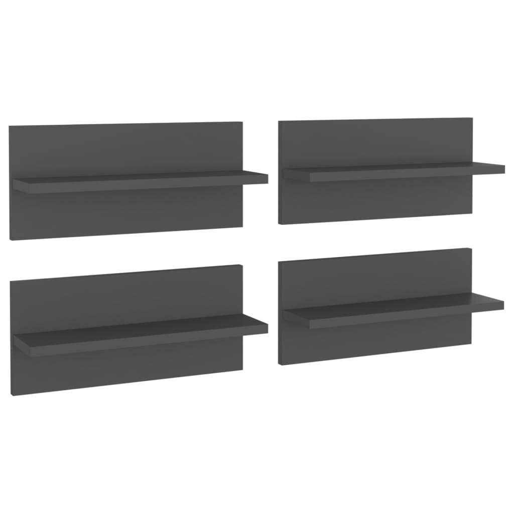 vidaXL vidaXL Półki ścienne, 4 szt., szare, 40x11,5x18 cm, płyta wiórowa