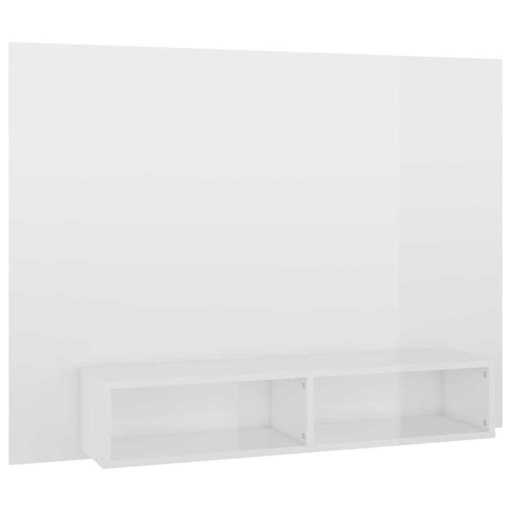 vidaXL Wisząca szafka pod TV, biała, wysoki połysk, 120 x 23,5 x 90 cm