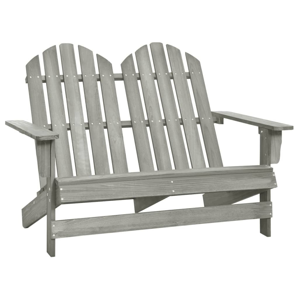 vidaXL Lumarko 2-osobowe krzesło ogrodowe Adirondack, jodłowe, szare 315900