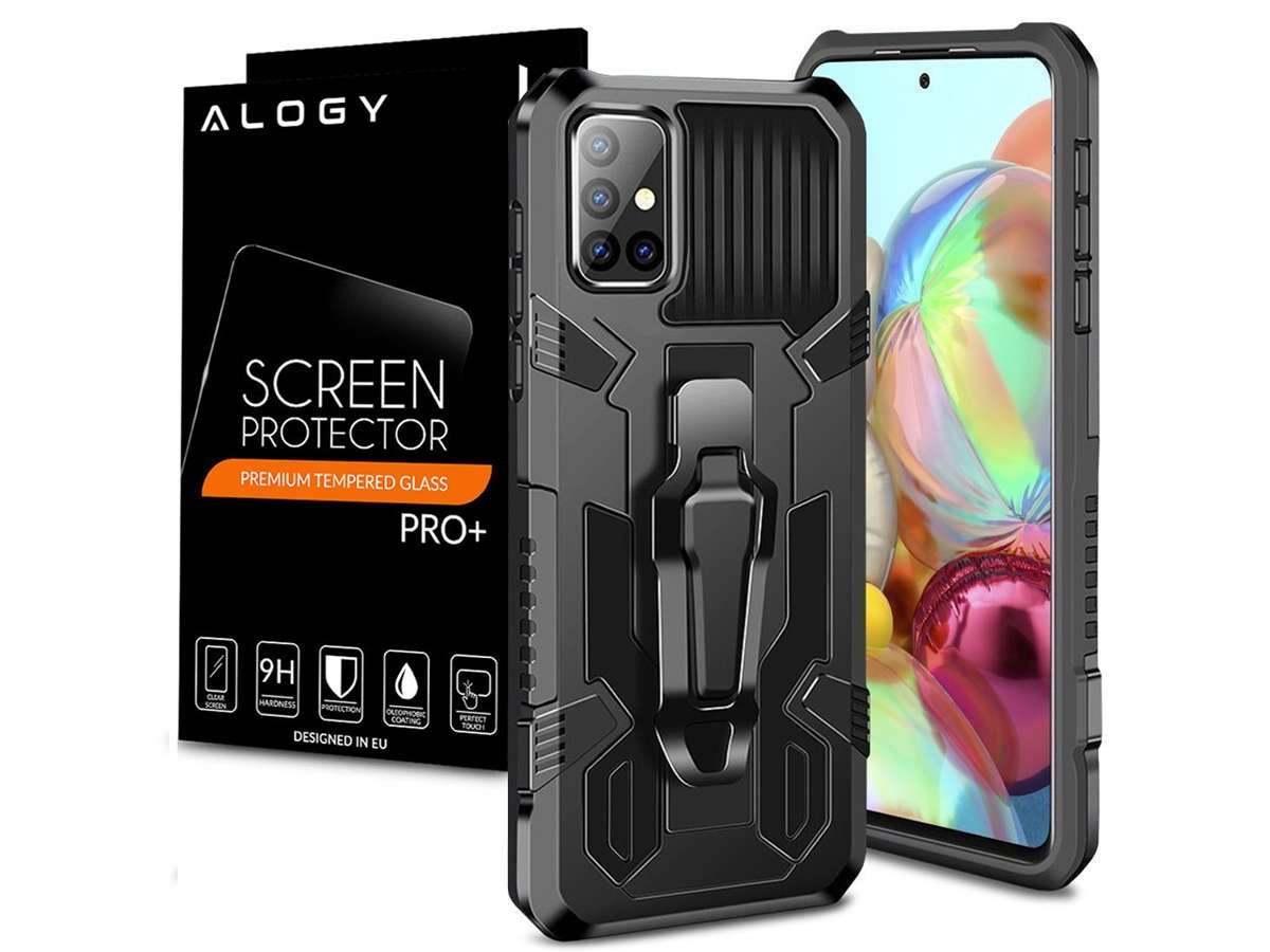 Pancerne etui ochronne Alogy stojak do Samsung Galaxy A51 + Szkło