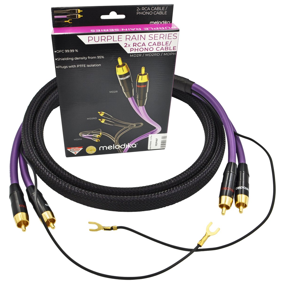 Kabel gramofonowy 2xRCA Phono Melodika MDPH25 - 2.5m 2,5m ✦ SALON ✦ ZAPYTAJ O RABAT ✦ RATY 30x0%