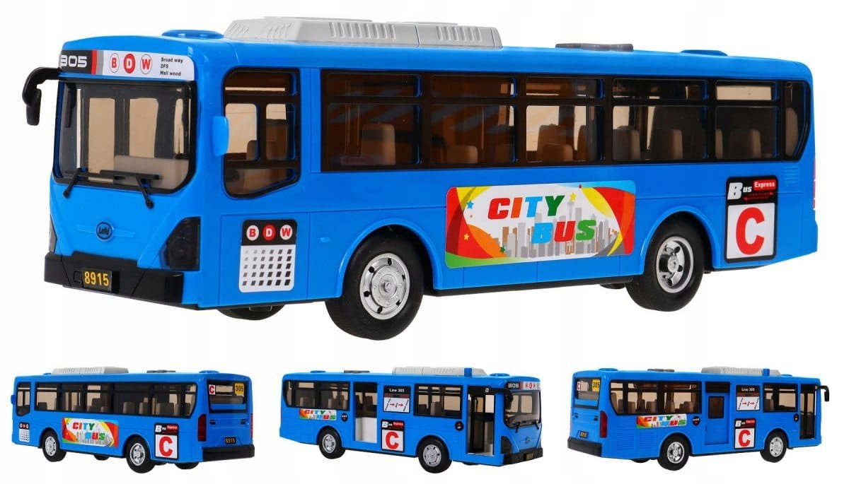 Autobus zabawka duży z otwieranymi drzwiami
