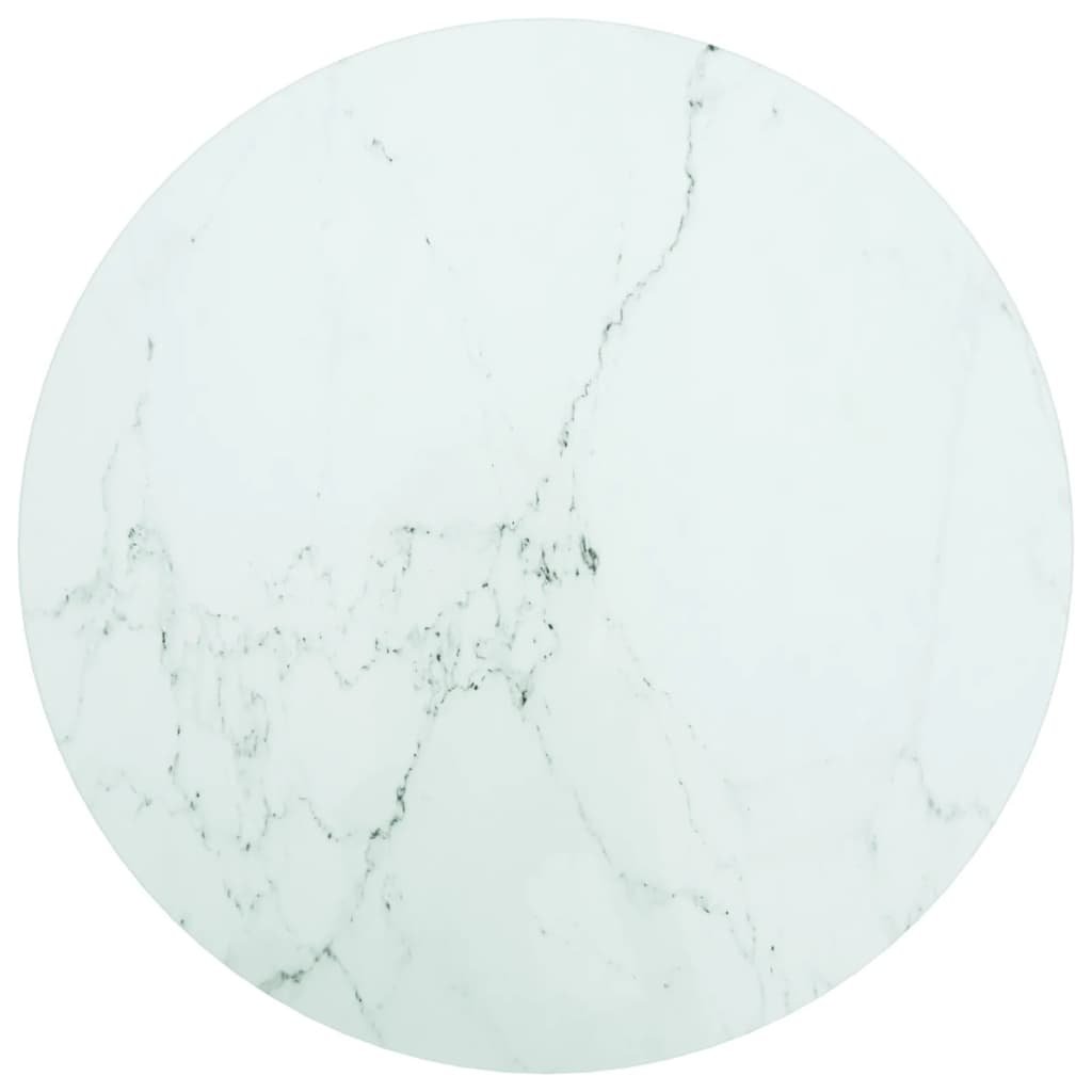 vidaXL Blat do stołu, biały, 50x0,8 cm, szkło ze wzorem marmuru vidaXL