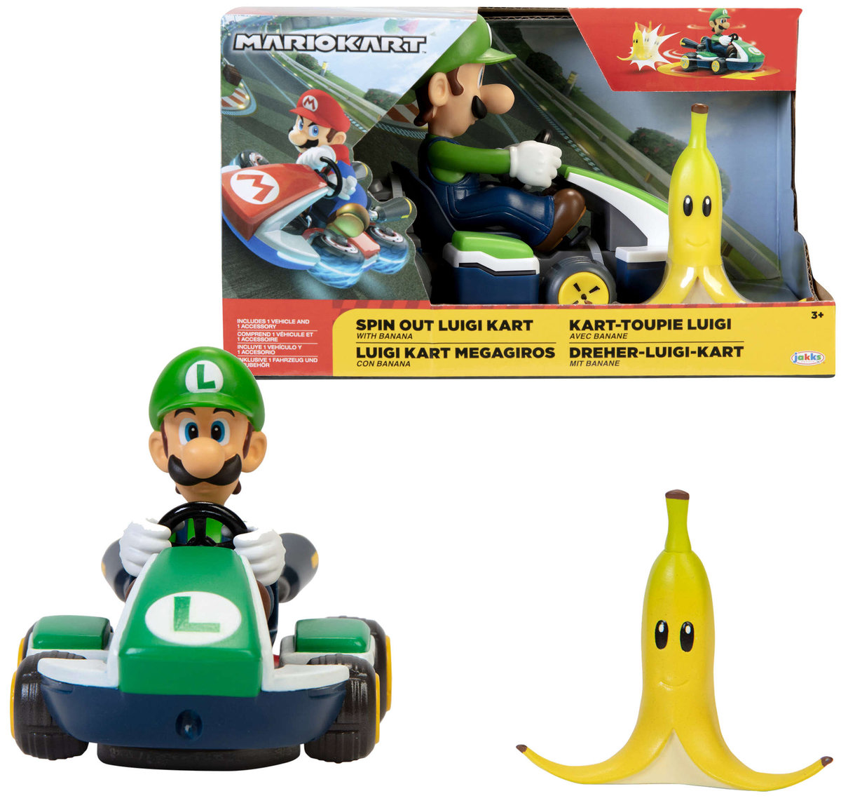 Super Mario Spin Out pojazd Luigi Kart